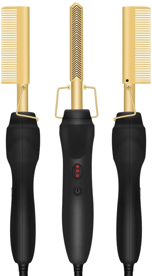 Wholesale Gold Plated Heated Styling Comb Electric Hot Straightening