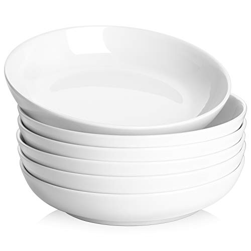 Lareina Large Soup Salad Pho Bowls for Kitchen, Premium 8 inch 60 oz Ceramic Bowls Set for Ramen,Noodle, Cereal, Microwavable, White, 3pcs, Great Gift