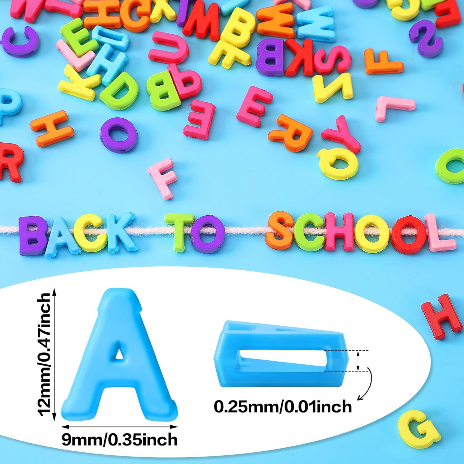 1000 Pcs Letter Beads Set With Elastic String - 4x7mm Alphabet Beads For Jewelry Making