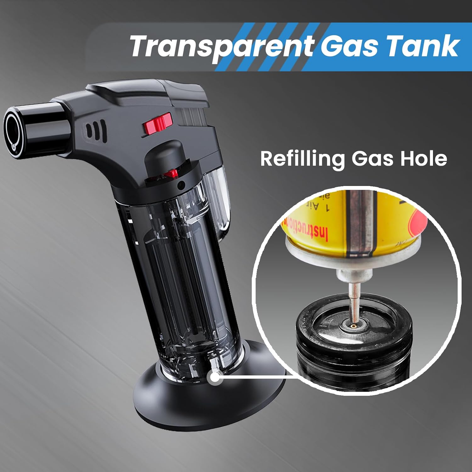 5-Pack Refillable Butane Long Neck Utility Lighters - Adjustable Flame Multi-Purpose Lighters