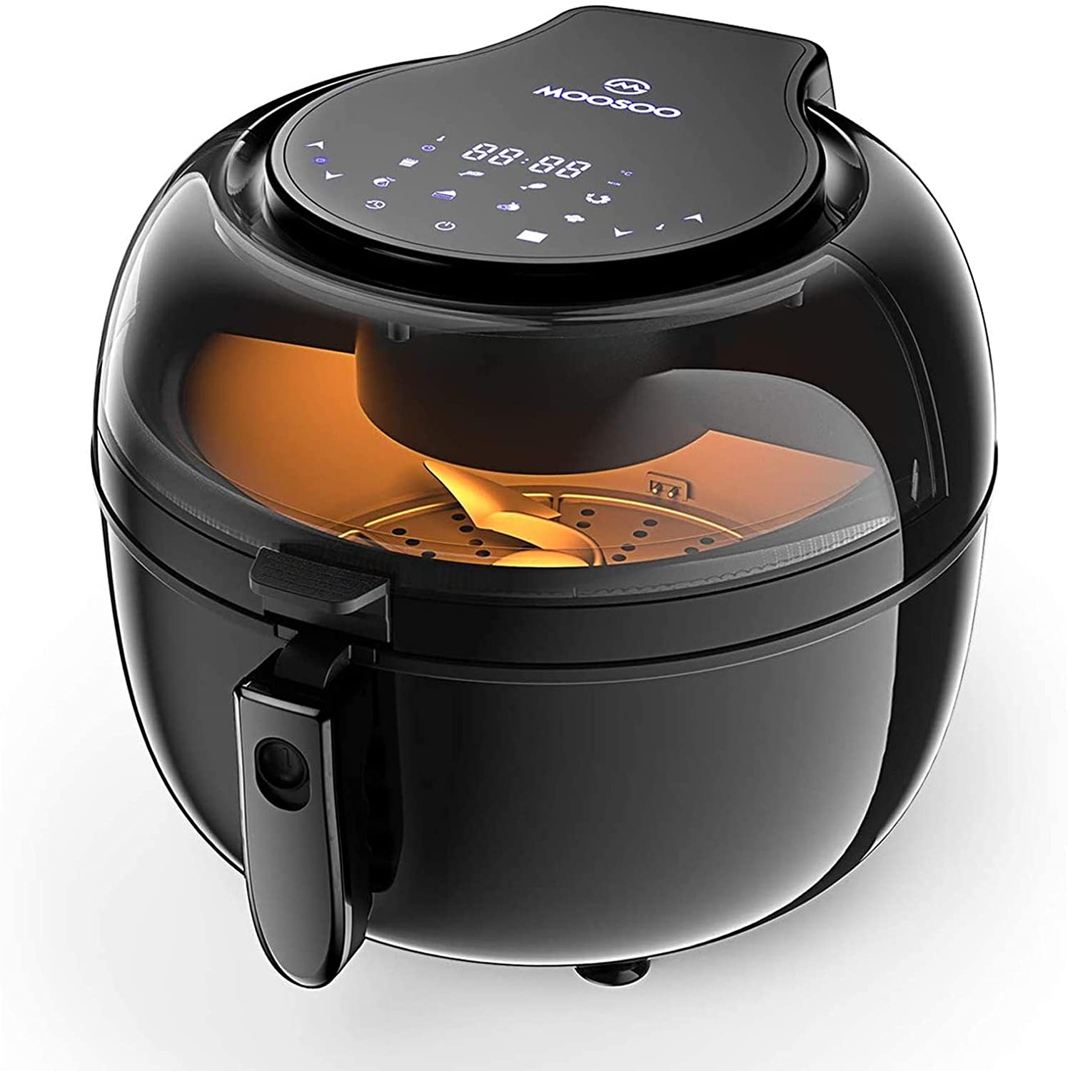 MOOSOO 2 qt. Black Air Fryer for 1-2 People with Timer