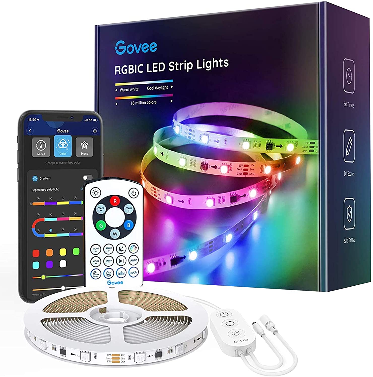 Wholesale Govee 16.4ft RGBIC LED Strip Lights, App Control via ...