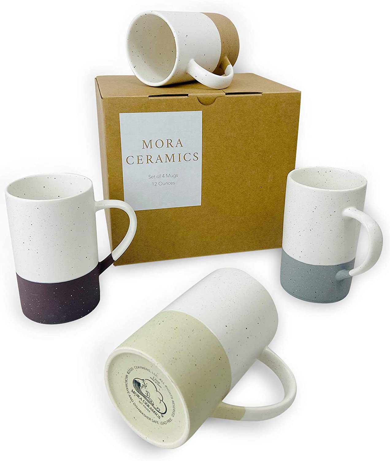 Wholesale Mora Ceramics 12oz Coffee Mug Set of 4 Ceramic Tea Cups