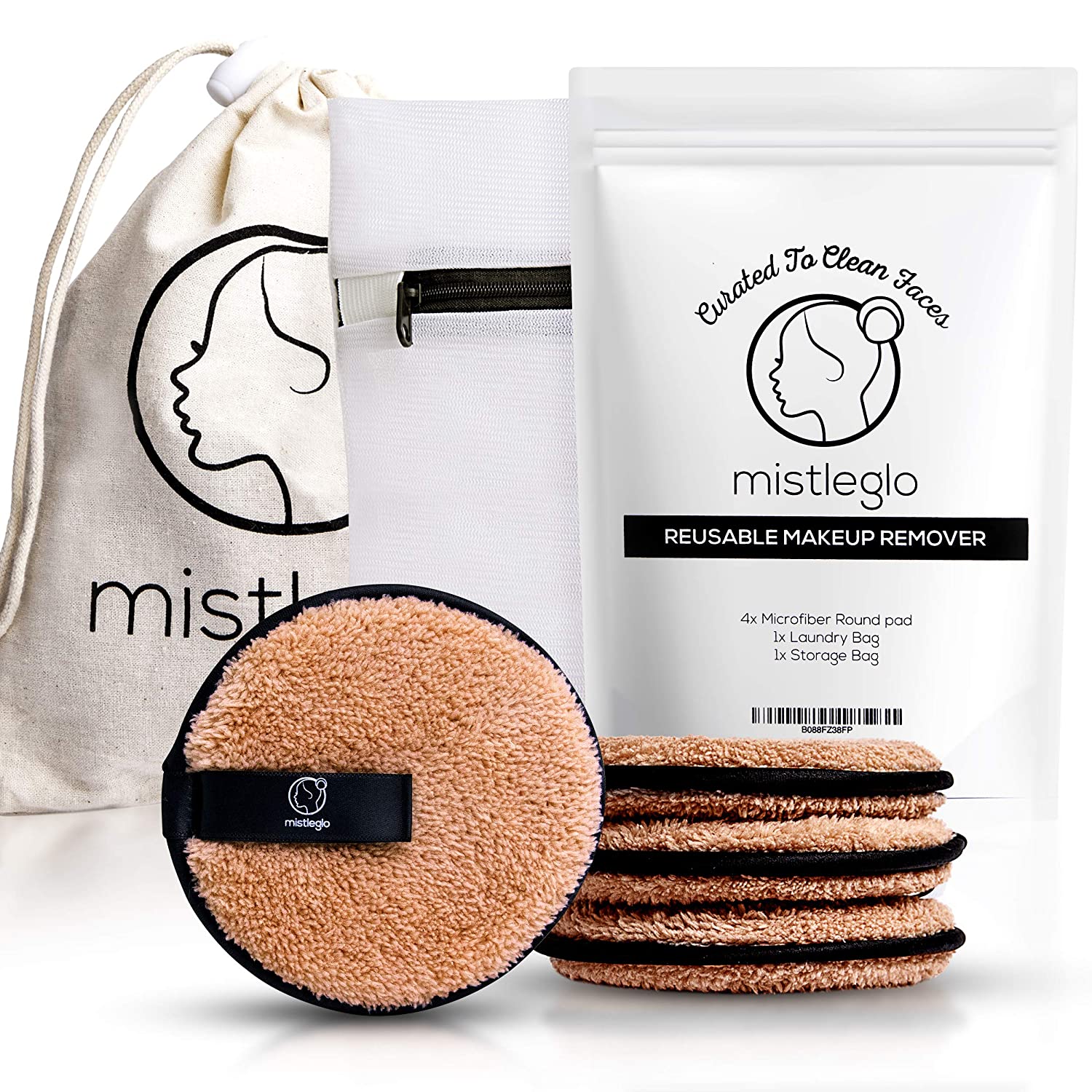 Wholesale Mistleglo Reusable Makeup Remover Pads All Skin Types Luxury Microfiber Makeup 