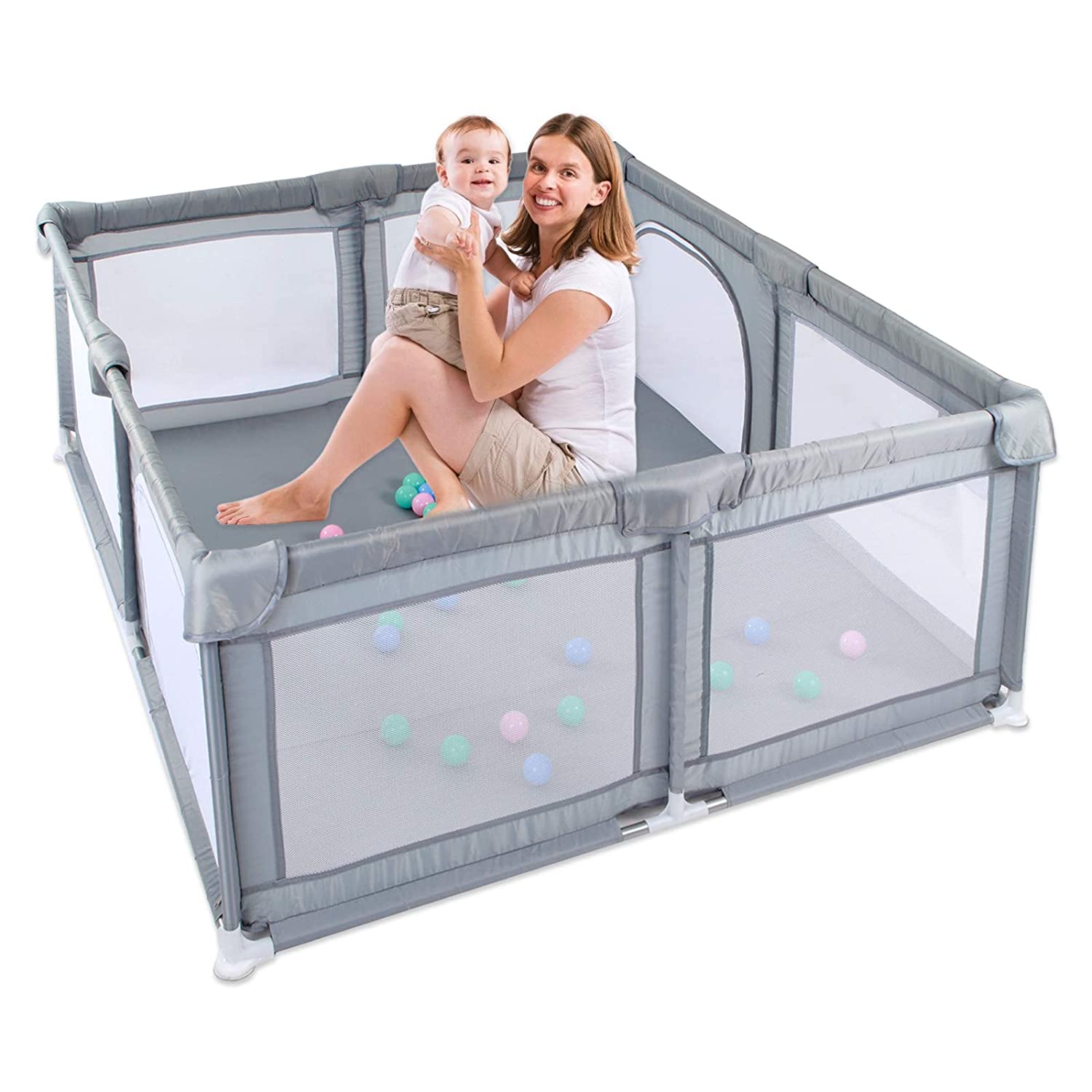 Wholesale Extra Large Baby Playpen, Gray Portable Acitivity Center ...