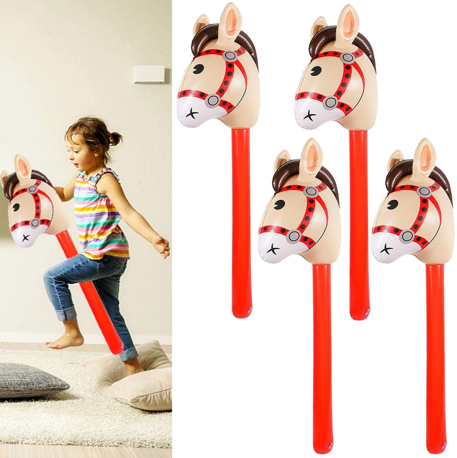 2PCS Inflatable Pony Stick Hose Costume - Halloween/Westen