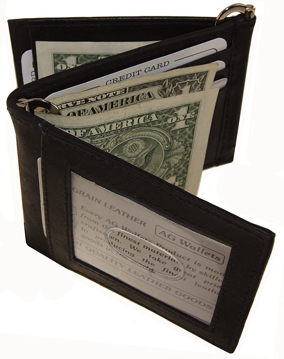 Wholesale Wallet Men S Cow Leather Double Money Clip ZFold Trifold 9 Cards Outside Id Supply