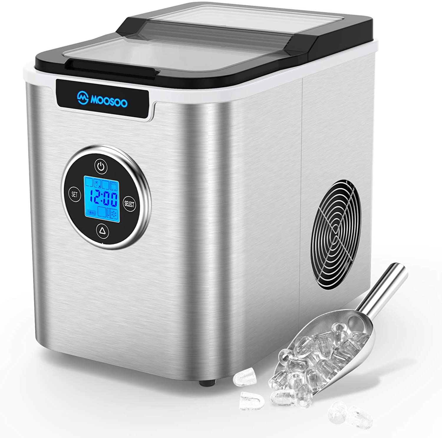 Portable Ice Maker with Self Cleaning - 26Lbs/24H, Scoop & Basket