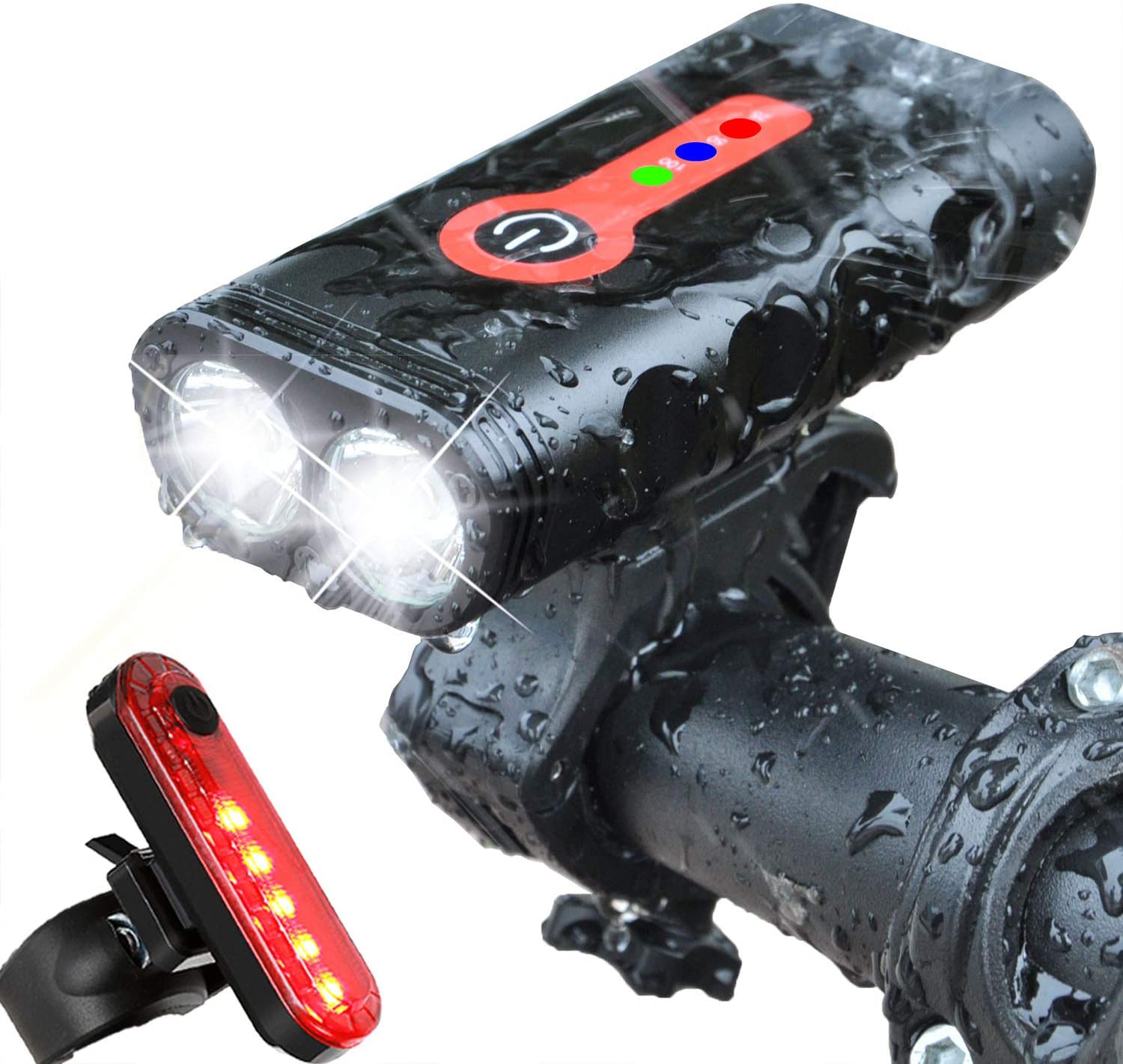 MTB Cycling Bike Light Lamp Set USB Rechargeable Bicycle Headlight Taillight