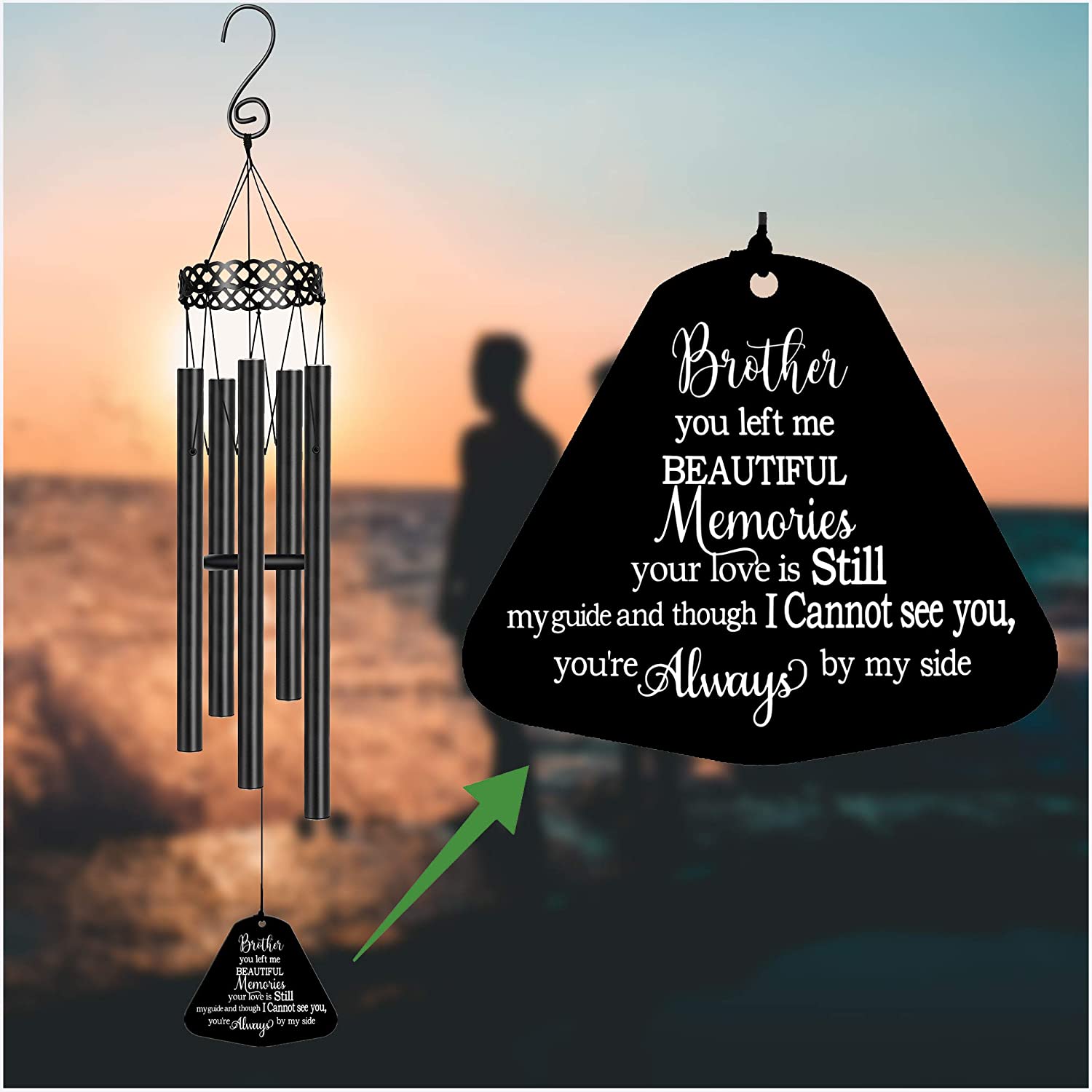 Wholesale MEMGIFT Memorial Wind Chimes for Loss of Brother Sympathy Gifts  Loss of Loved One Rememberance Large Angel Windchimes Outside Garden Listen  to The Wind and Know That I am Near |