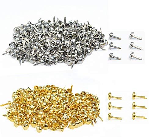 500Pcs Mini Brads for Crafts, Winspeed Colorful Metal Brads for