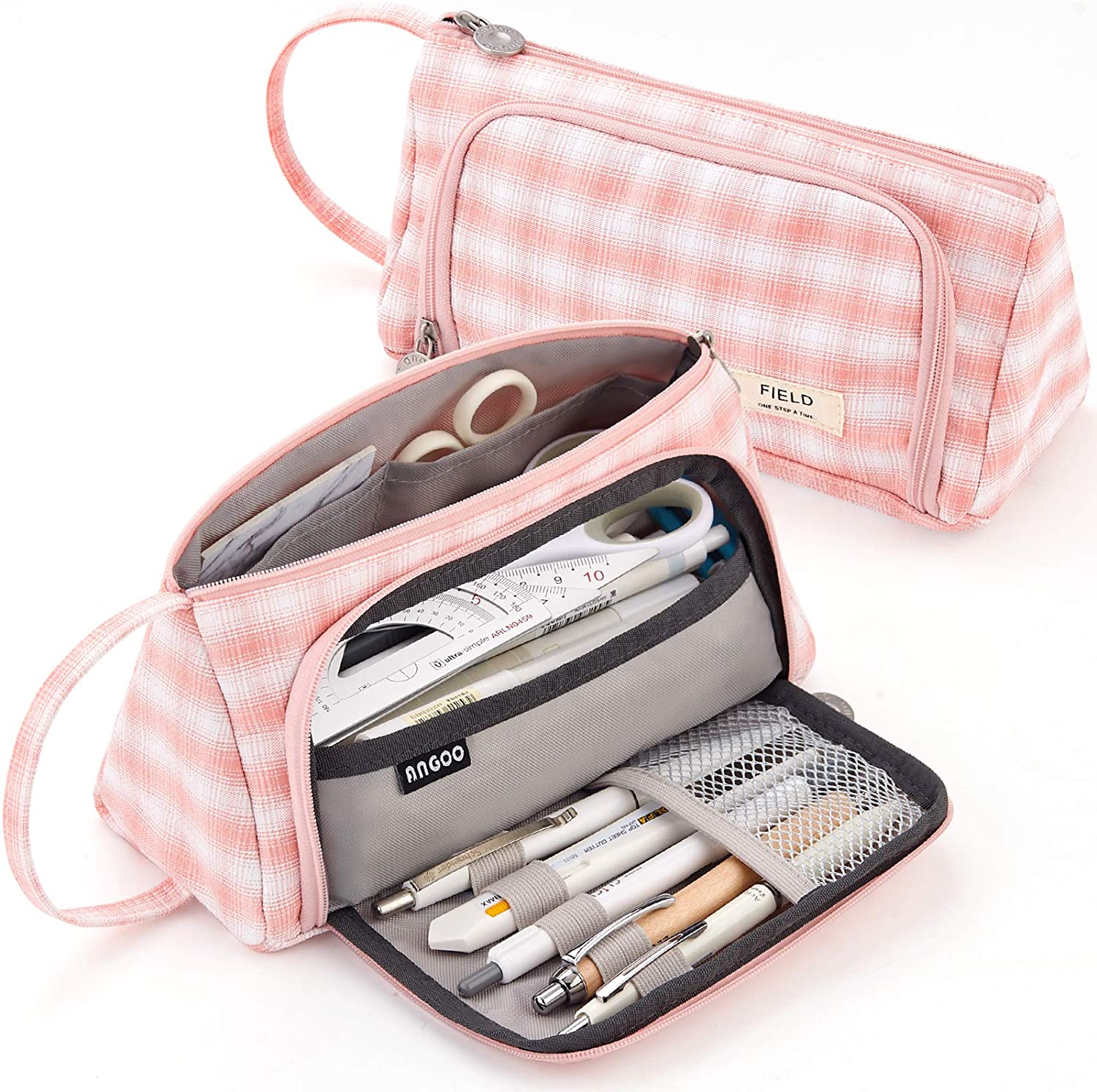CICIMELON 2 Pencil Case Large Capacity Pen Pouch 3 Compartment Pen Bag for  School Teen Girl Boy Men Women