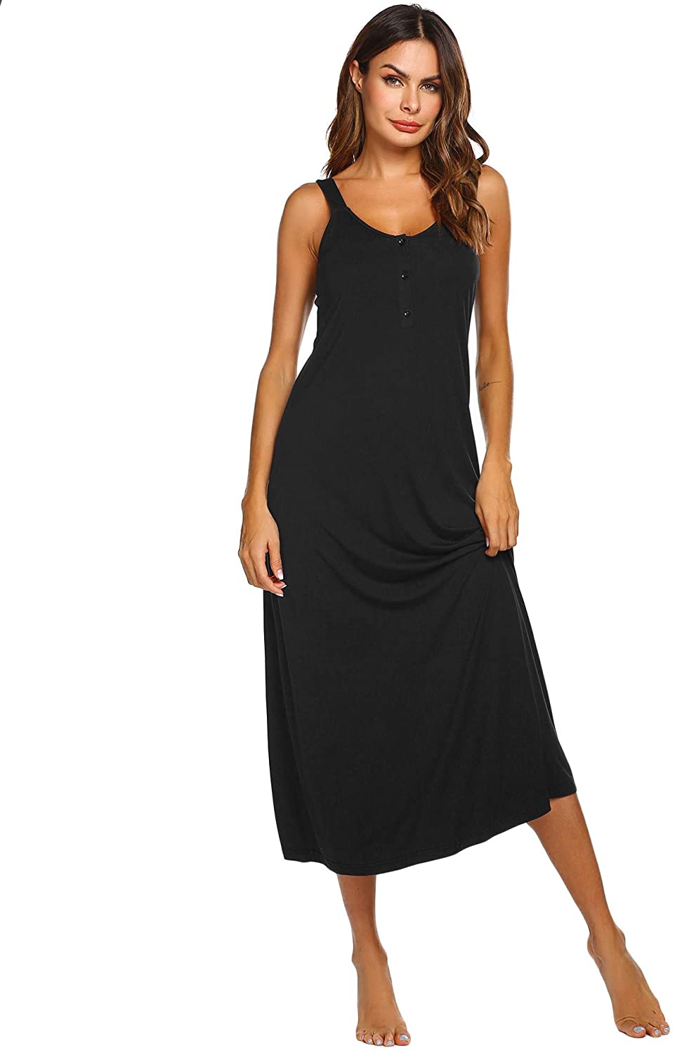 Wholesale Ekouaer Women's Sleeveless Long Nightgown V-Neck Full Length ...