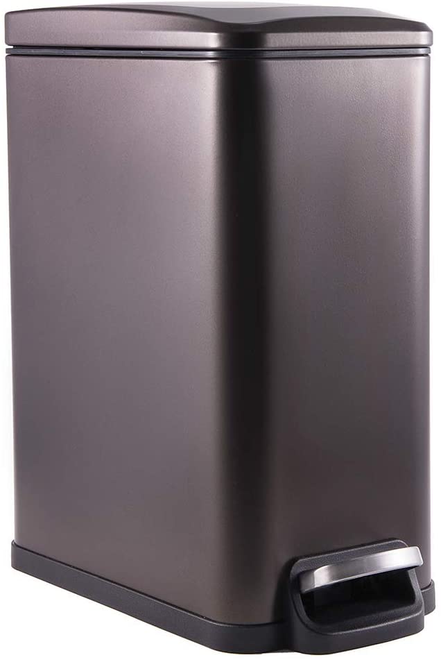 CLTEC Rectangular Bathroom Trash Can with Lid Soft Close 10L/2.6Gal