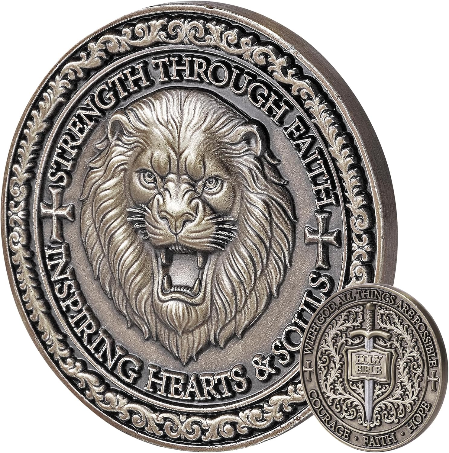 Jesus And Sheep Religious Coin - Inspirational Bible Verse Medallion For Spiritual Encouragement