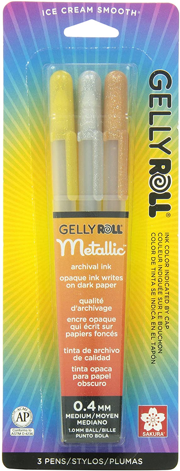 Sakura 37460 10-Piece Gelly Roll Blister Card Assorted Colour Medium Point Gel Ink Pen Set
