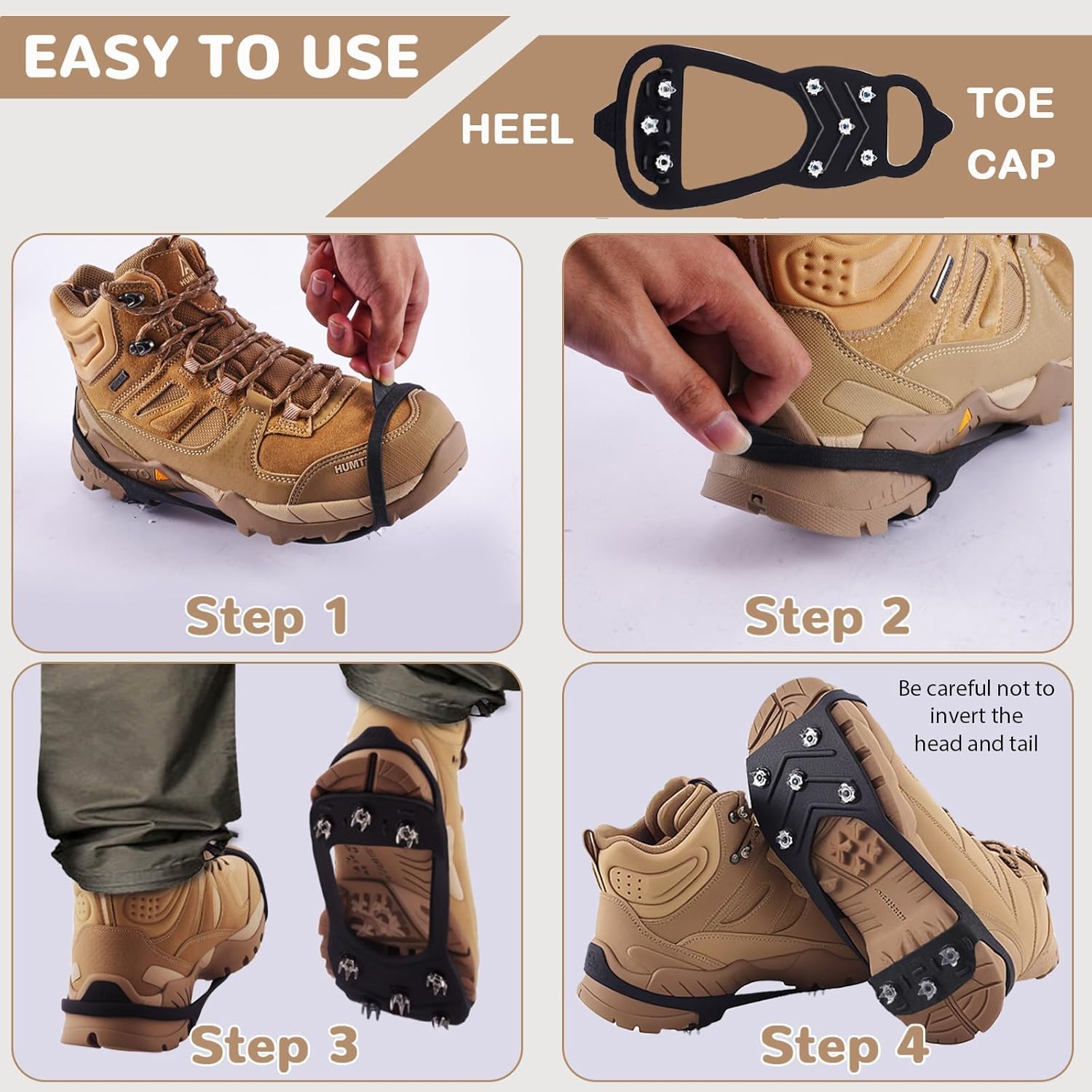 Winter Safety Crampons AGOOL Ice Grips & Snow Cleats - Non-Slip - Foto 12