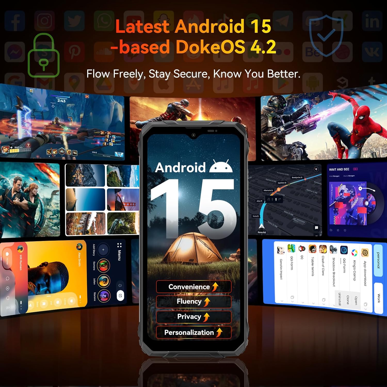 Blackview Unlocked Cell Phones Wave 8 4GB RAM 128GB ROM GSM 4G LTE Smartphone Dual SIM, 6.5" HD 90Hz, Black - View #11