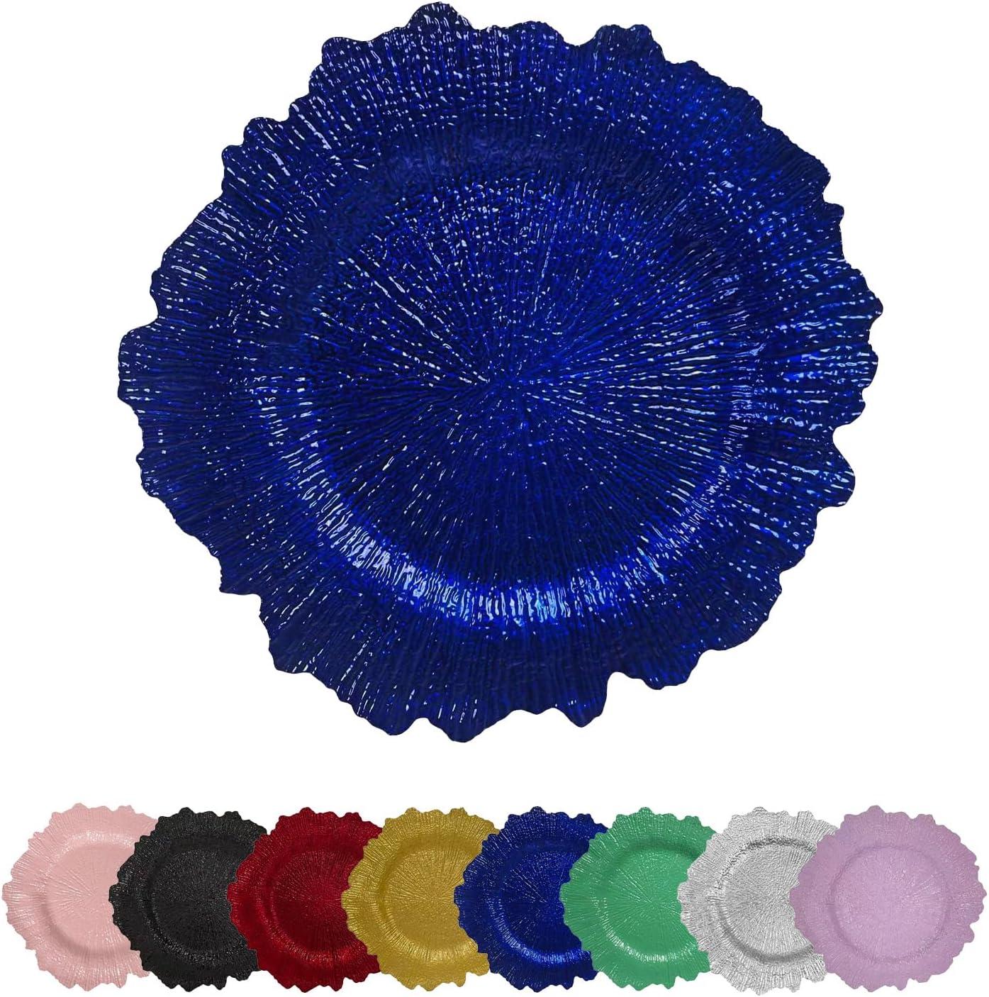 Blue Chargers For Dinner Plates - View #5