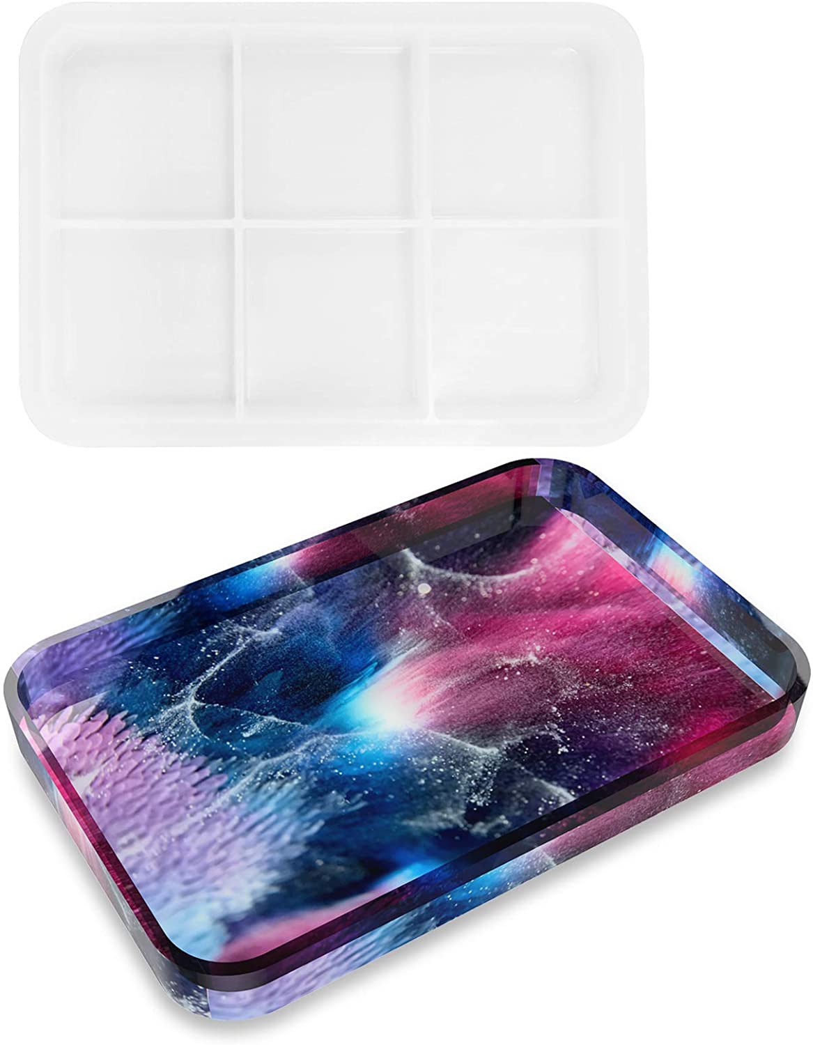 Silicone Tray Molds for Epoxy Resin,Resin Molds with sturdy edges& bottom,8  grids for bottom supporting.Large Rolling Tray Mold for adult &kids DIY