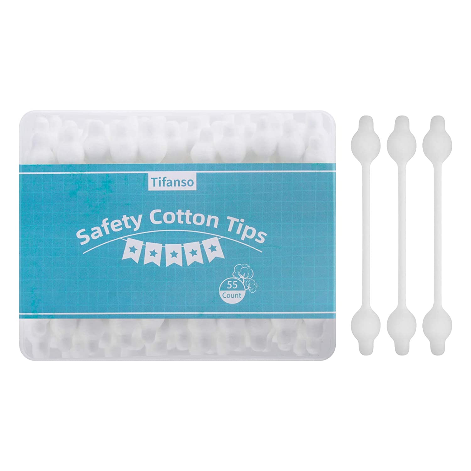 Wholesale Tifanso 55 Count Safety Cotton Swabs for Ears and Nose