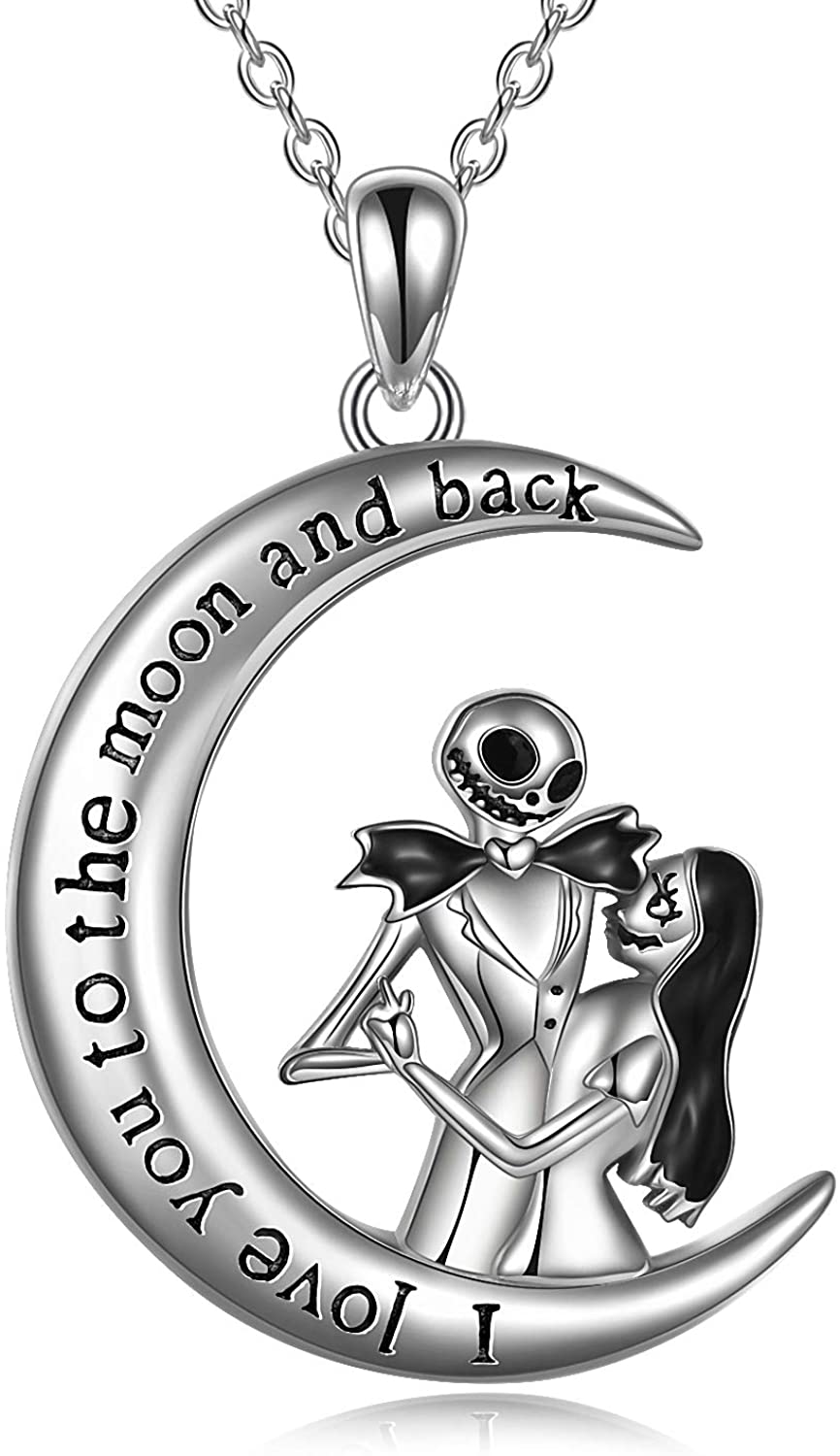 AZNECK 30mm Jack and Sally Nightmare Before Christmas Necklaces