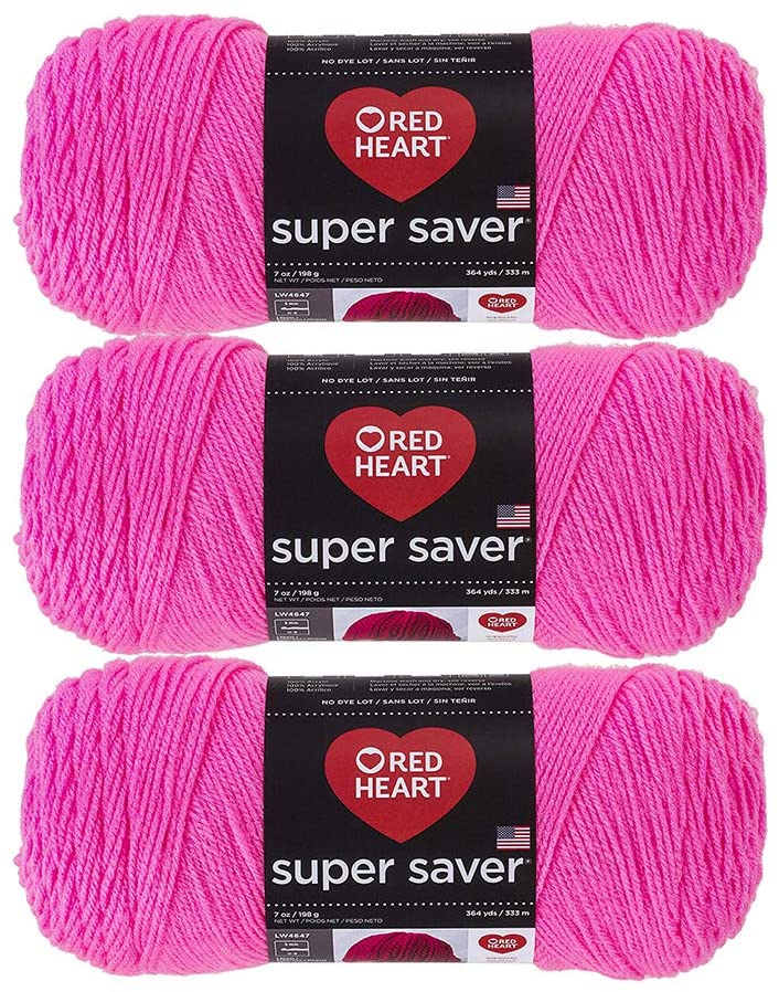 Wholesale Red Heart Bulk Buyuper Saver Yarn (3Pack) Pretty n Pink E300