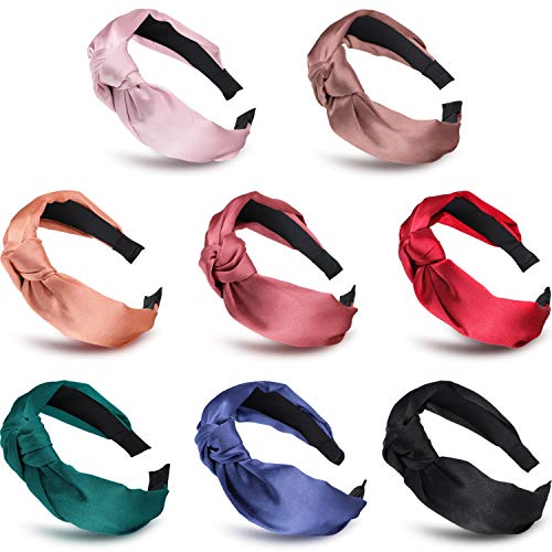 4 Pieces African Headbands Knotted Wide Yoga Stretchy Bandeau