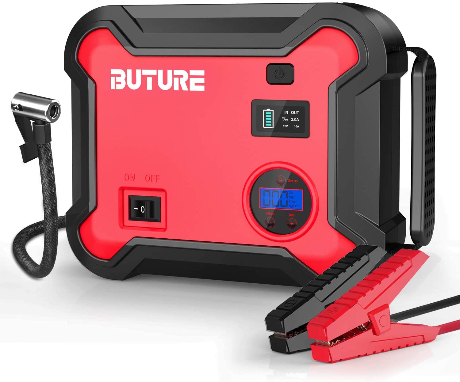 Wholesale Car Jump Starter with Air Compressor, BUTURE 2500A Peak 23800mAh  12V Auto Battery Booster(up to All Gas and 8.0L Diesel), 150 PSI Tire  Inflator, QC3.0 Power Bank with 120W DC Out