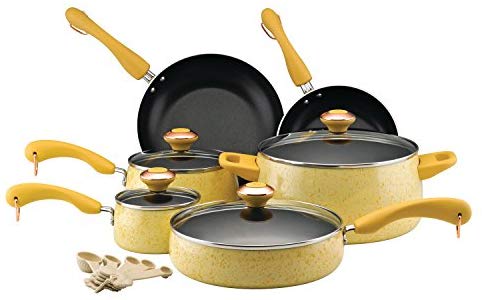 yellow pots and pans set