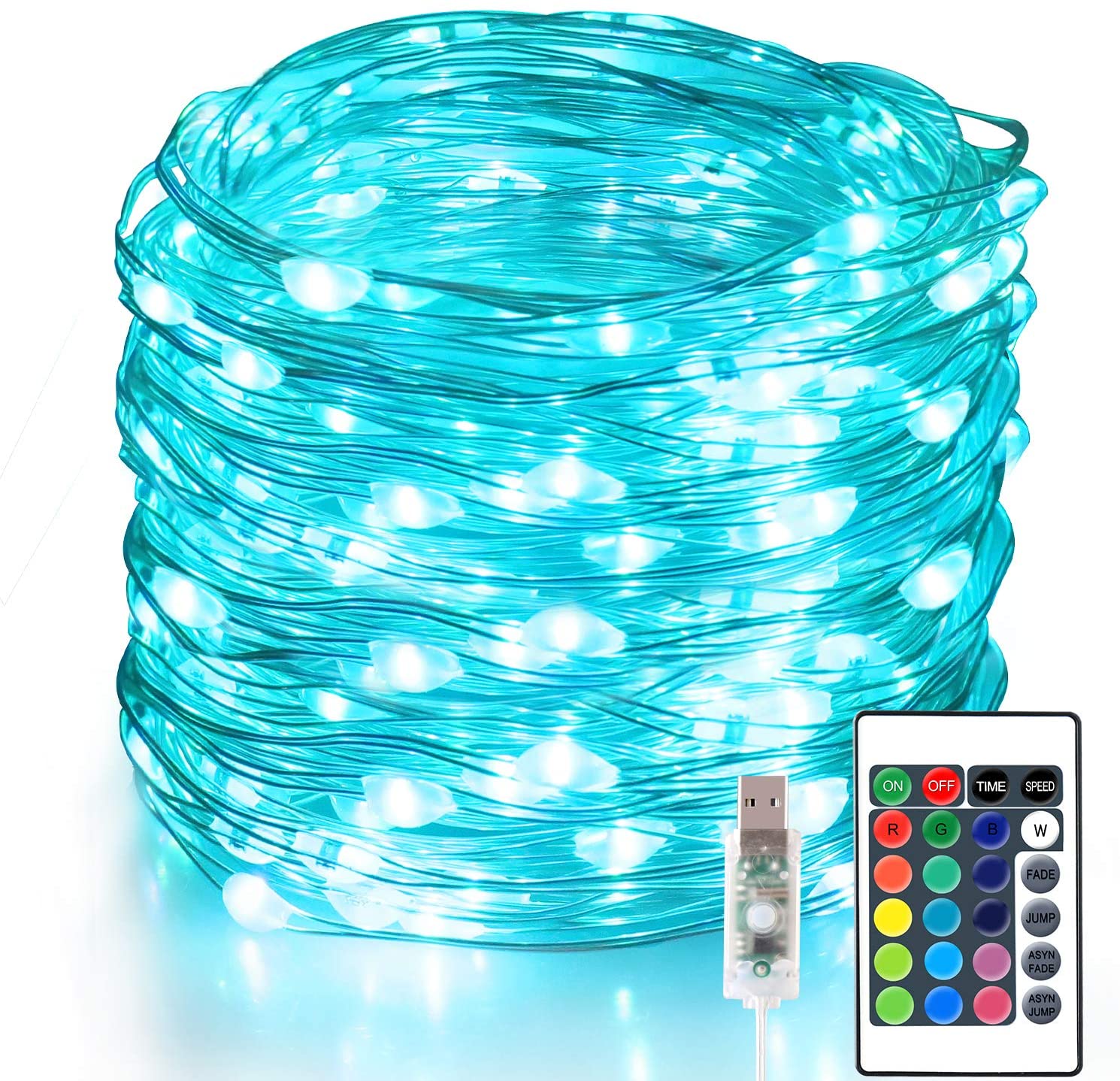 Fairy String Lights Battery Operated & USB Plug-in 33Ft 100 LEDs 16 Color 