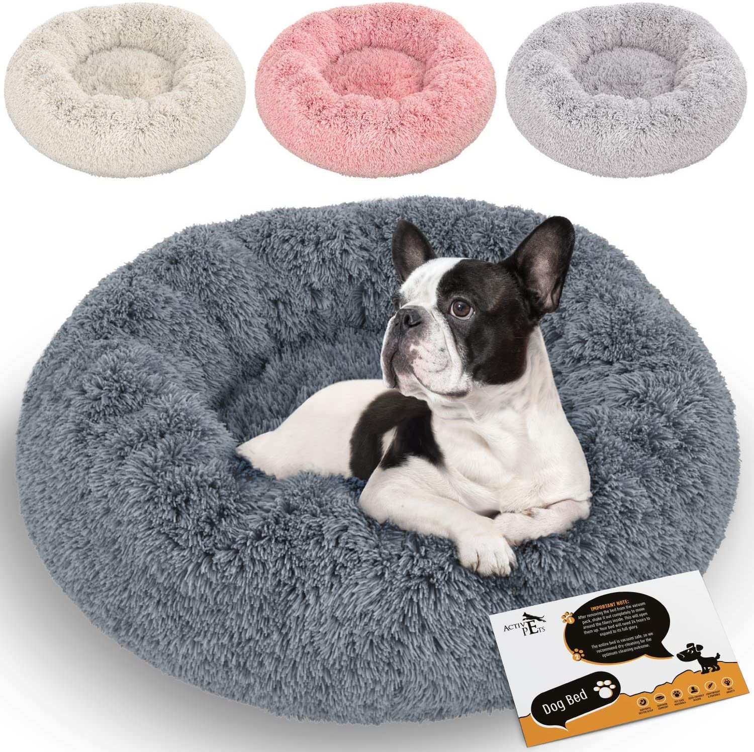 active pets plush calming dog bed