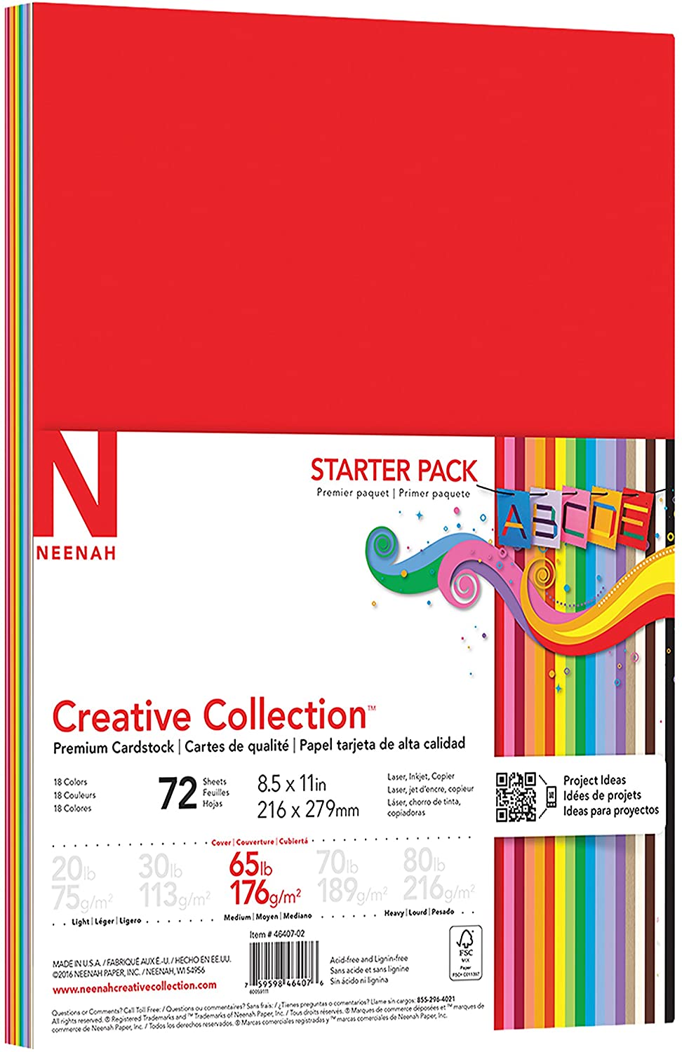 Neenah Premium Cardstock, 8.5 x 11, 65 lb/176 gsm, Bright White