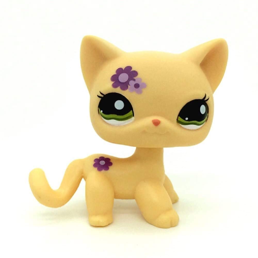 Littlest Pet Shop LPS Pink&White Cat Purple Kitty Green #1699 Cute Girl Gift 