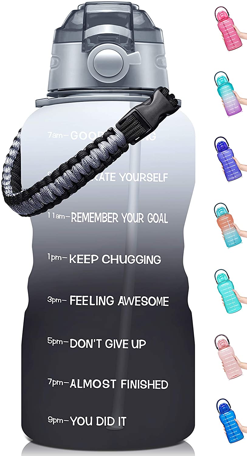 Fidus 64oz Motivational Water Bottle with Paracord Handle