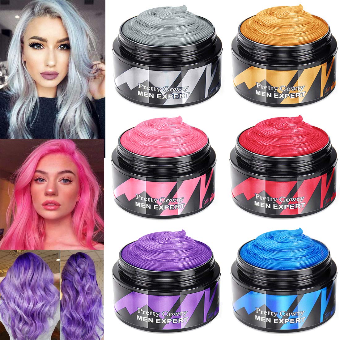 FASHION TREND COLORFUL HAIR WAX BLUE Hair Color Wax Hair Dye Permanent Hair  Colors Cream Unisex Strong Hold Disposable Pastel Dynamic Hairstyles  Cosmetics | Temporary Hair Wax Color Pink Natural Matte Hairstyle