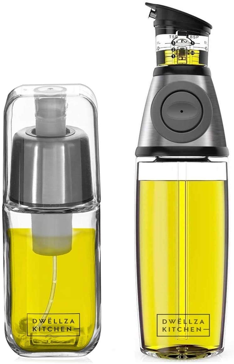 Hsei 12 Pack 17oz Olive Dispenser Bottle for Kitchen Glass Oil and