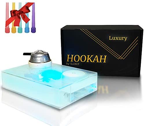 Wholesale CLOXZY Box Hookah Set, Luxury Premium Acrylic Book Hookah with  Silicone Hookah Bowl Silk Hookah Hose Tongs Multicolor LED Light