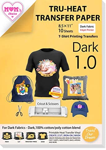  MECOLOUR Inkjet Iron On Heat Transfer Paper 50 Sheets for Dark  Fabric 8.5''x11'' A4 for T-Shirt,Totes, Bags for Any Inkjet Printer, Long  Lasting Printing Transfer Paper for Heat Press