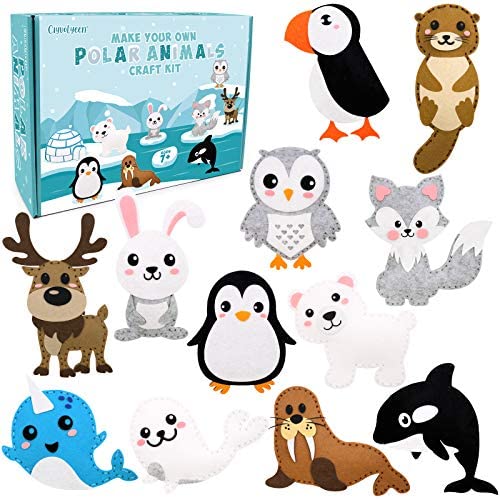qollorette Fur Sewing Kit for Children, Sew Your Own Dog Toy Kids' Craft Kit - Sewing Kit for Kids, Learn to Sew & Play