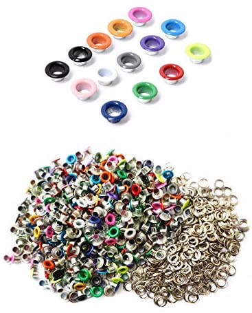 Meikeer Metal Grommets Kit 3/16 inch 400Pcs Metal Eyelets Kits Shoe Eyelets  Grommet Sets for Shoes Clothes Crafts Bag DIY Project with Storage Box (4  Colors)