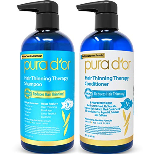 PURA D'OR Advanced Therapy Shampoo (16oz) Reduces Hair Thinning & Increases  Volume No Sulfate Biotin Shampoo Infused with Argan Oil Aloe Vera for All  Hair Types Men & Women (Packaging May Vary)