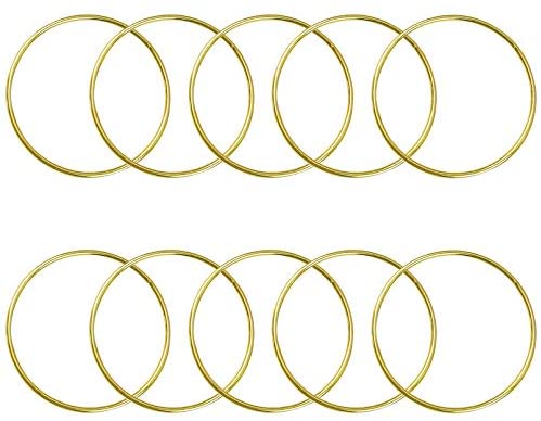 10Pcs 6'' Gold Dream Catcher Dreamcatcher Material Metal Rings Macrame Hoops 