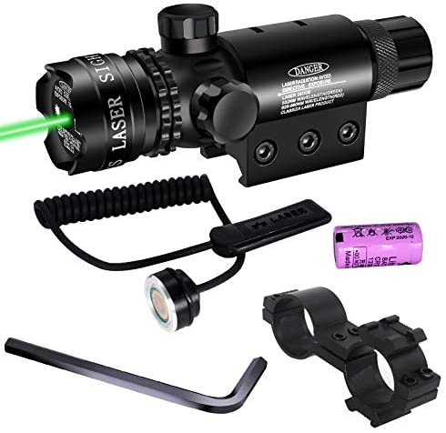 Picatinny Rail Mount Tactical Green Red Laser Sight Rifle Dot Scope Switch 