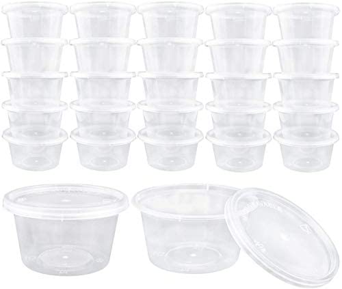 Augshy Small Plastic Containers with Lids 50 Pack Slime Containers with Lids，Con