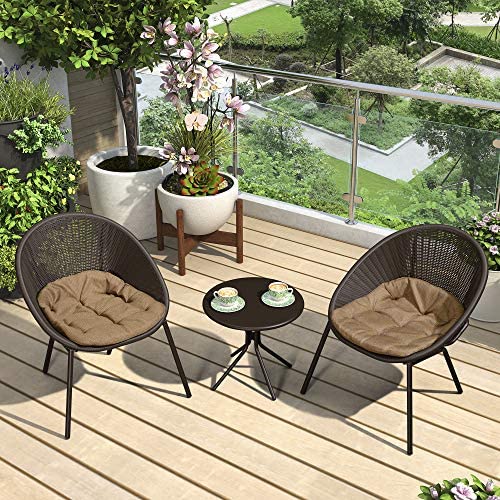Whole Purple Leaf 3 Pieces Patio Furniture Set Outdoor Bistro Table With Weather Resistant Steel Frame And Round Cushions Included Coffee Garden Supply Leader - Purple Leaf Patio Furniture
