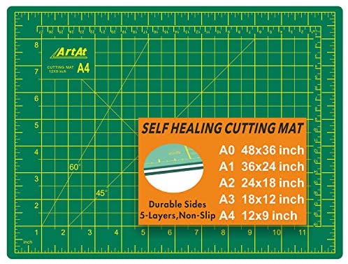 Elan Cutting Mat A4 Green, Self Healing Cutting Mat 30x22 CM, 5-Ply Craft  Mat, Craft Cutting Board, Art Mat, Metric Sewing Mat, Quilting Mat, Hobby