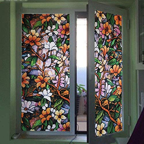 Details about   3D Flower Woman M561 Window Film Print Sticker adherent Stained Glass UV Amy show original title 