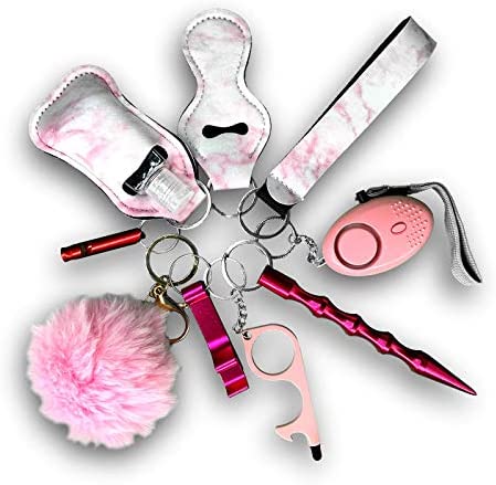 Wholesale Self Defense Keychain Set For Women And Kids Safety Keychain Accessories With Safe Sound Personal Alarm 1 Pack With 10 Items Pink Clothing Supply Leader Wholesale Supply