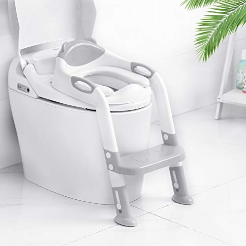 Toilet Potty Training Seat with Step Stool Ladder,SKYROKU Potty Training  Toilet for Kids Boys Girls Toddlers-Comfortable Safe Potty Seat with  Anti-Sli